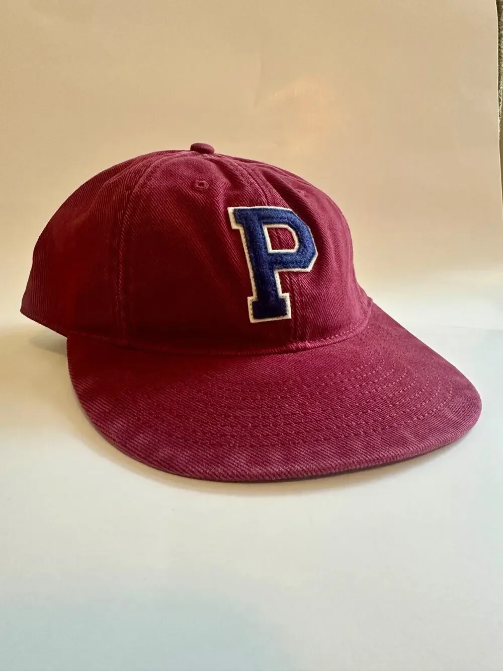 Polo Ralph Lauren Baseball Cap Hat Maroon Red Navy P Logo OS NWT